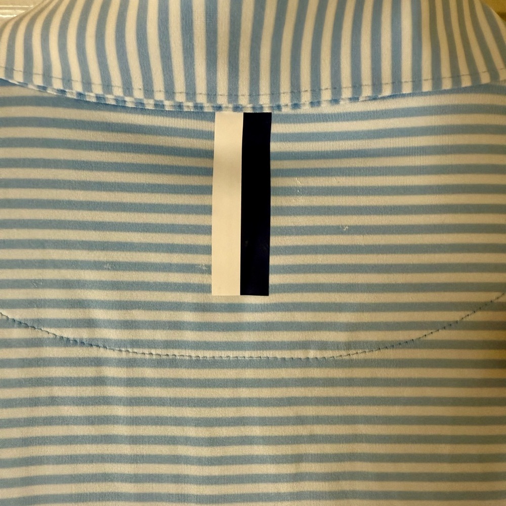 NWOT Rhoback Whaler Heather Stripe Birdie Blue Polo Performance Polo in XXL - Picture 4 of 7